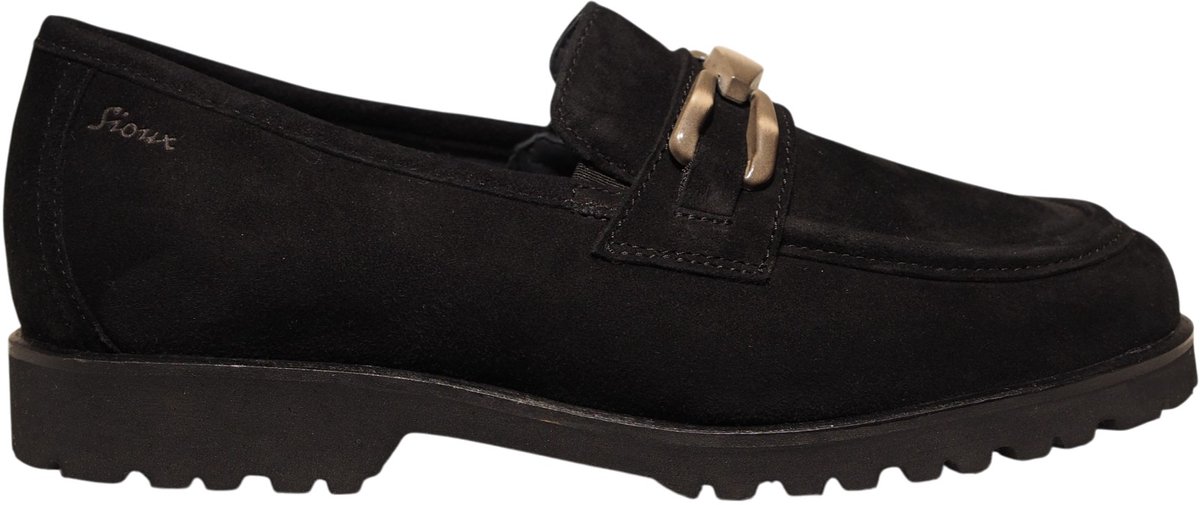 Sioux zwarte suède dames loafers - Meredith 757 H