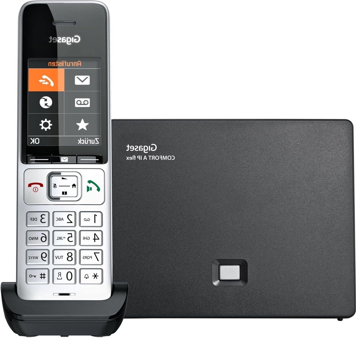 Comfort Telefoon - Vaste Telefoon - Huishoudelijk Gebruik - Draadloos Opgewekt - 24 x 69 cm - Zilver Zwart