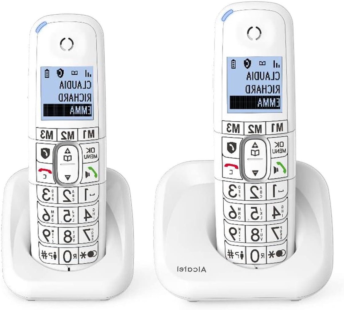 Draadloze Telefoon - Huistelefoon Duo - Thuis Bellen - Modern Design - 17.7 x 5.2 cm - Wit