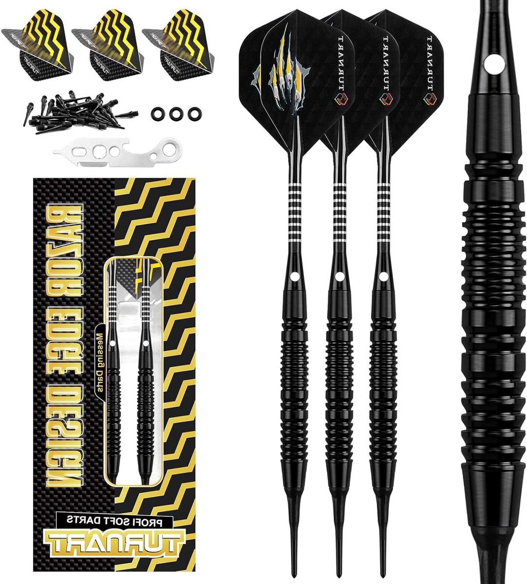 Soft Dartpijlen - Messing Darts - Elektronisch Darten - Antislip Controle - 18 gram - Zwart