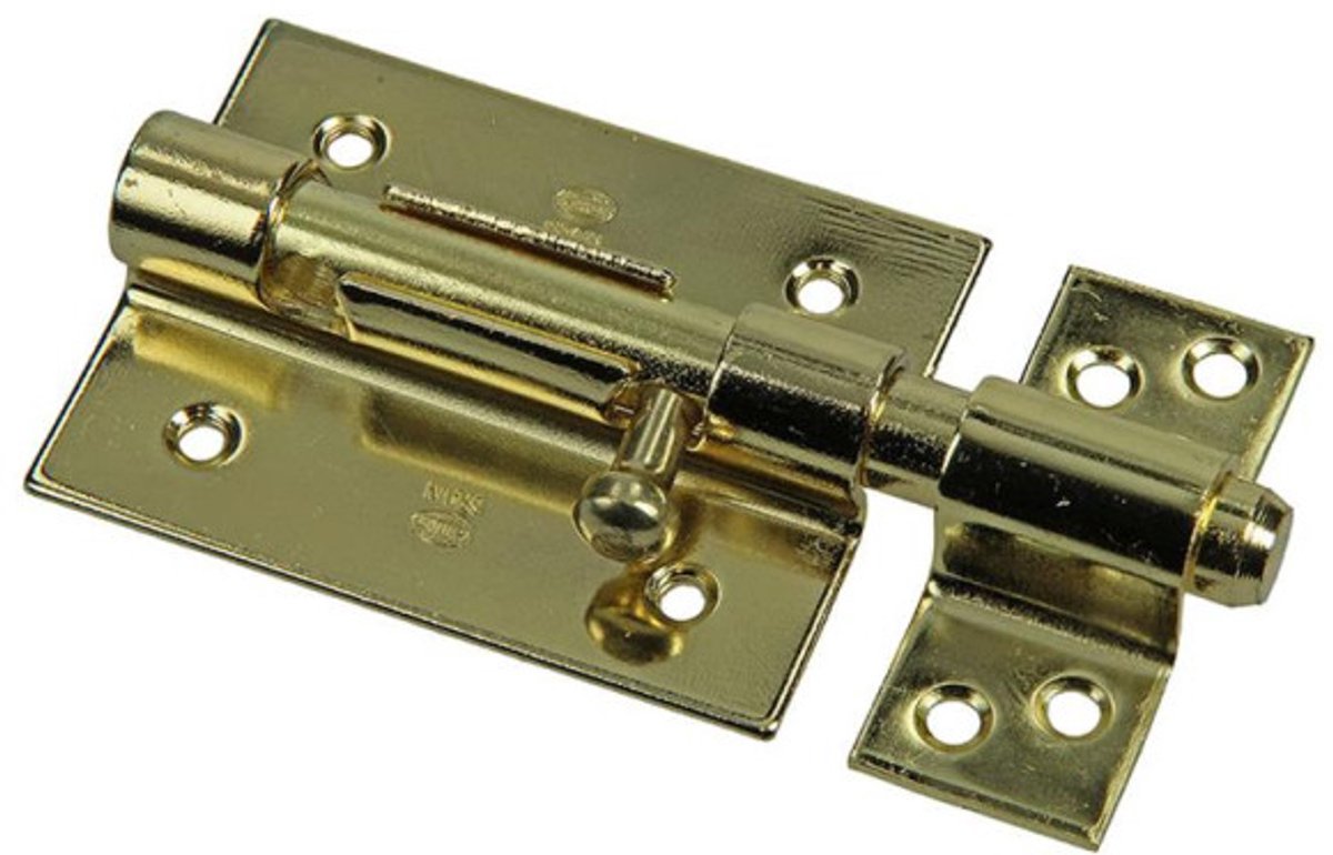 Yale Boksgrendel 85mm Vermessingd - Tuindeur Sluiting - Heksluiting - Deurhaak - Schuifslot