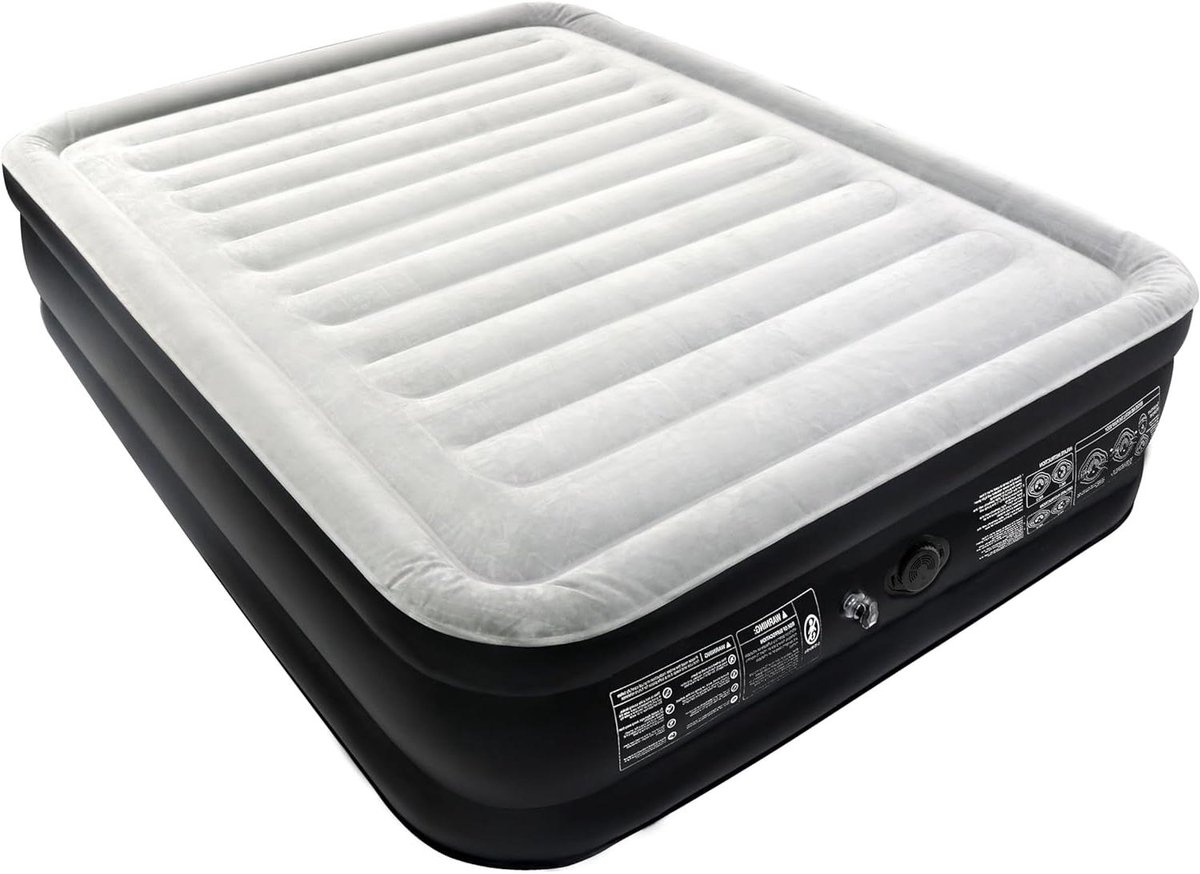 Opblaasbaar Luchtbed - Zelfopblazend Matras - Kamperen en Reizen - Met Elektrische Pomp - 195 x 152 x 46 cm