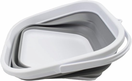 Opvouwbaar Wasbad - Draagbare Kuip - Baby Verzorging - Ruimtebesparend Ontwerp - 5.5 Liter - Wit Grijs — afbeelding 5