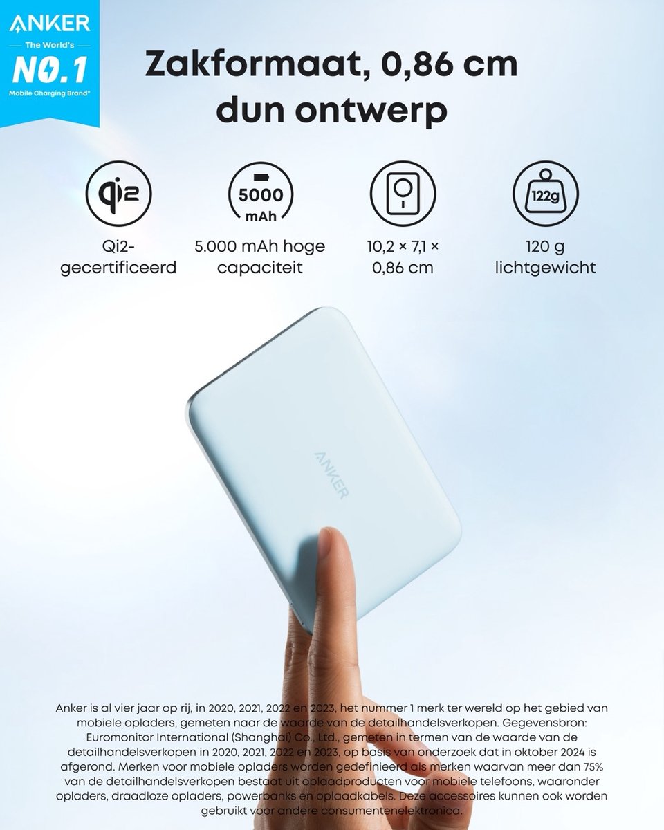 Anker Nano 5000mAh Powerbank met Magnetische Oplader - afbeelding 2