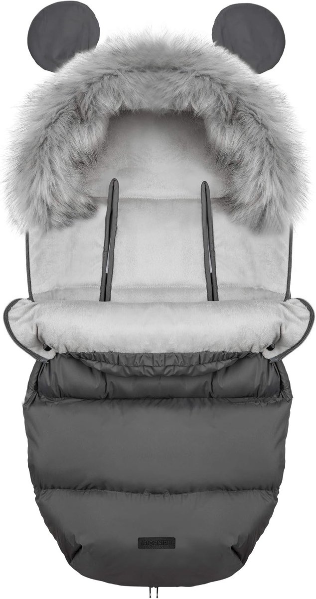 Baby Voetenzak - Wandelwagenzak - Warm Blijven - Waterdicht Ademend - 95 x 45 cm - Grijs — afbeelding 5