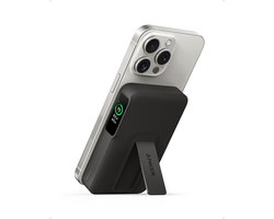 Anker MagGo Powerbank 10.000 mAh - Draadloze Oplader - 15W Draadloos Opladen - 27W USB-C Poort - Geïntegreerde Standaard - Zwart