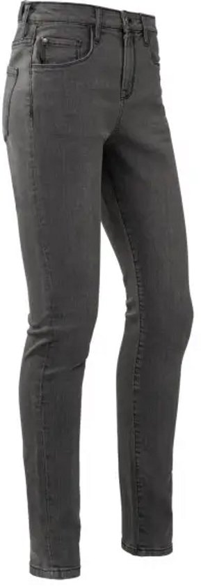 Voorkant van een grijze Brams Paris Kate stretchjeans met klassieke knoopsluiting.