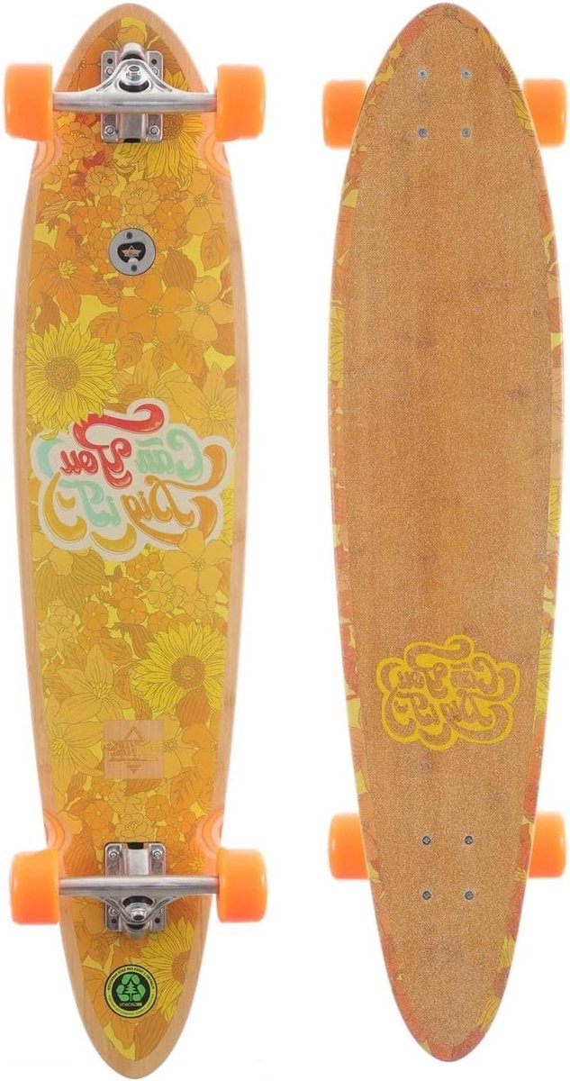 Compleet Longboard Bamboe Deck Soepel Rijden 7-Laags Constructie 40 inch