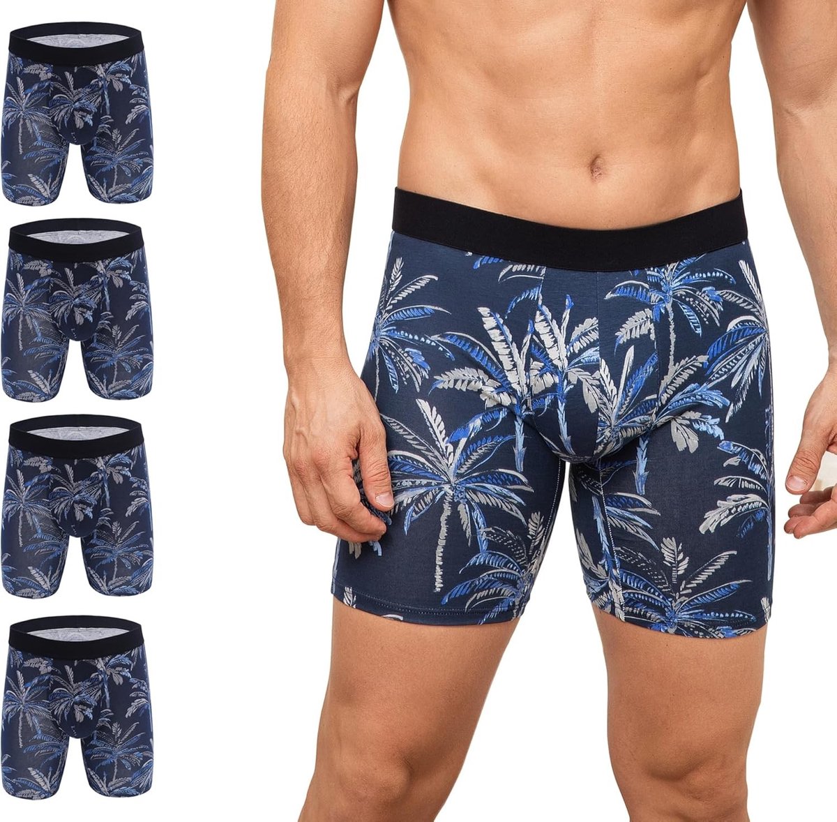 Comfortabele Katoenen Boxershorts voor Mannen, Set van 3/4, Ademend, Zacht en Duurzaam