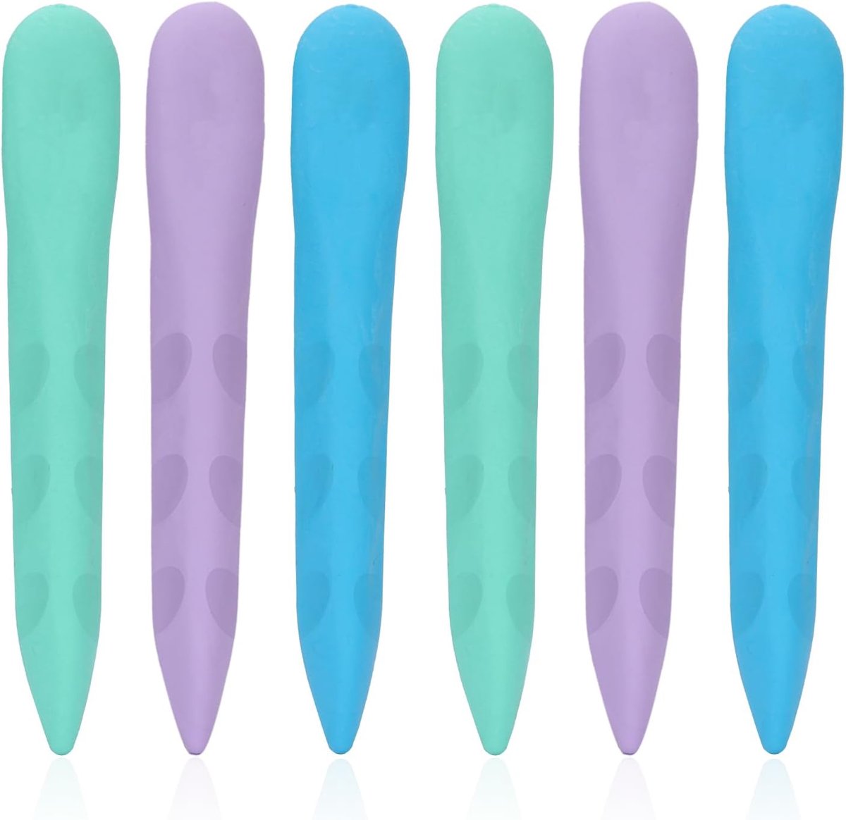 Thijox - Set van 6 Gummetjes voor Kinderen in 3 Kleuren | Gumstiften voor Nauwkeurig Wissen, Ideaal voor School, Kantoor en Cadeautjes, Schoon, Kleurr