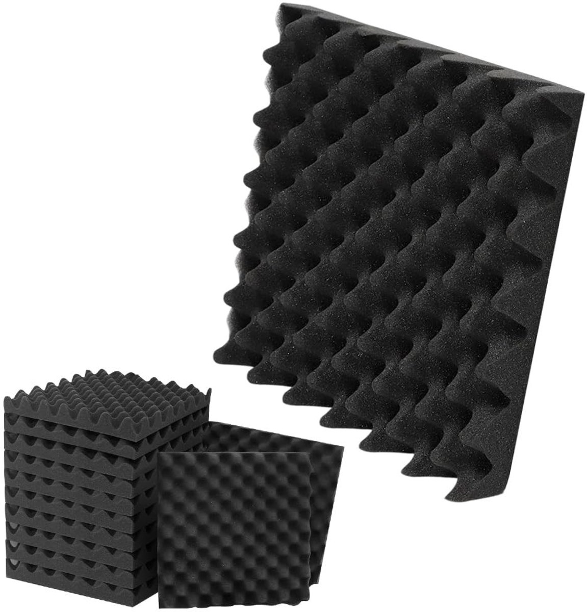 Inovra- Akoestische Panelen Zelfklevend - Geluidsisolatie - Akoestische Wanddecoratie - Akoestisch Schuim - 12 Stuks - 30 x 30 cm - Geluidsabsorberende Platen