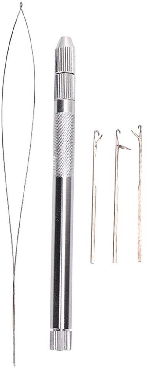 Inovra - Haarverlenging Lus Naald - Micro Kralen Looper - Aluminium Handvat - Haarverlengingstool - Eenvoudig te gebruiken - Perfect voor kapsels