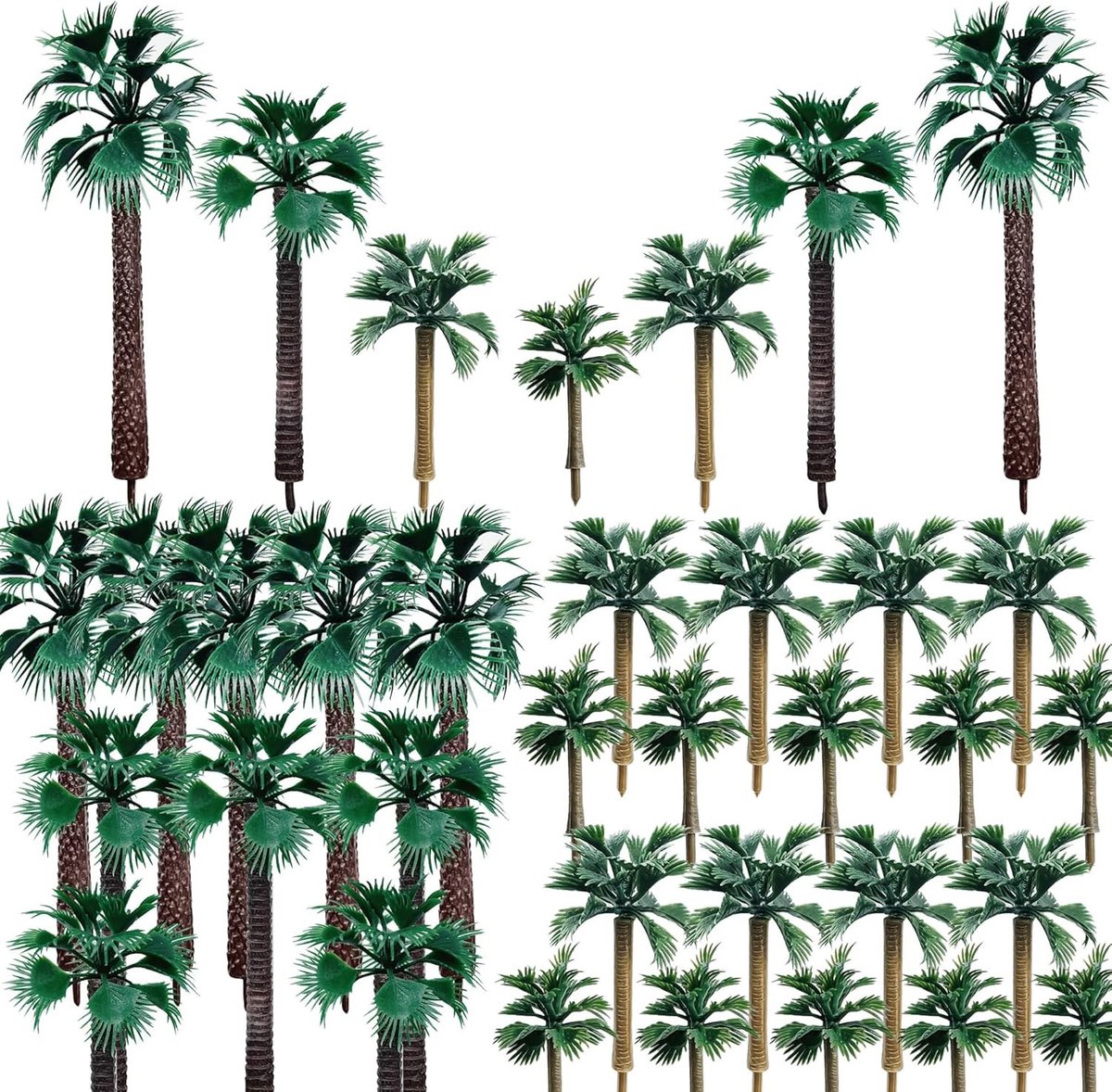 30 Stuks Miniatuur Palmboom Modellen voor DIY Landschap en Tuin Decoratie - Plastic Kokosnoot Palmbomen voor Modelbouw