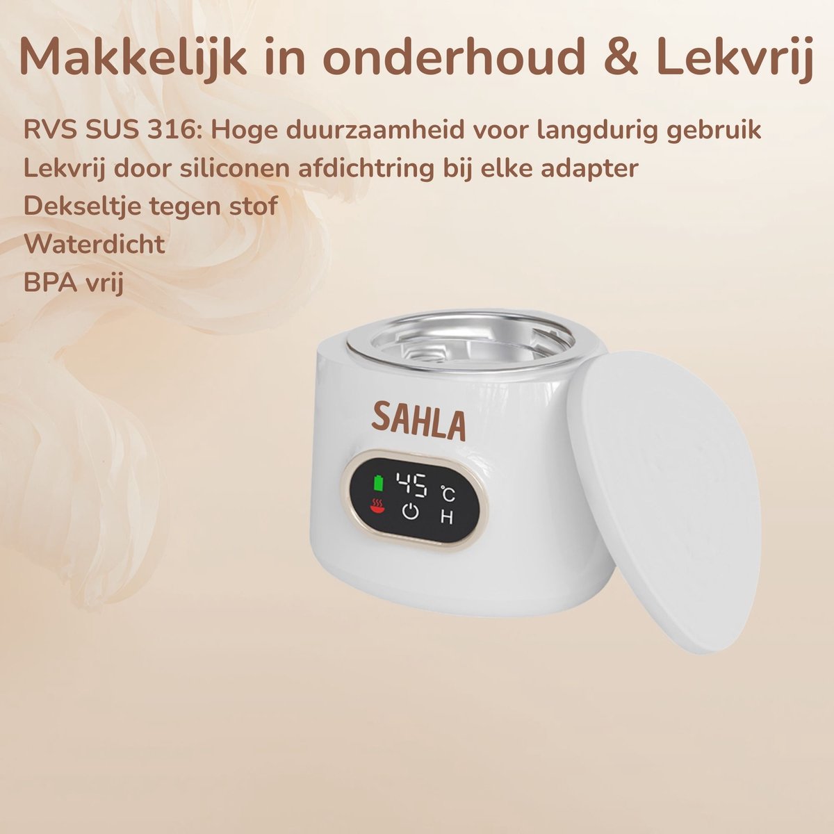 SAHLA Draadloze Flessenwarmer - Draagbaar Flesverwarmer - Binnen 3min warm thumbnail 3
