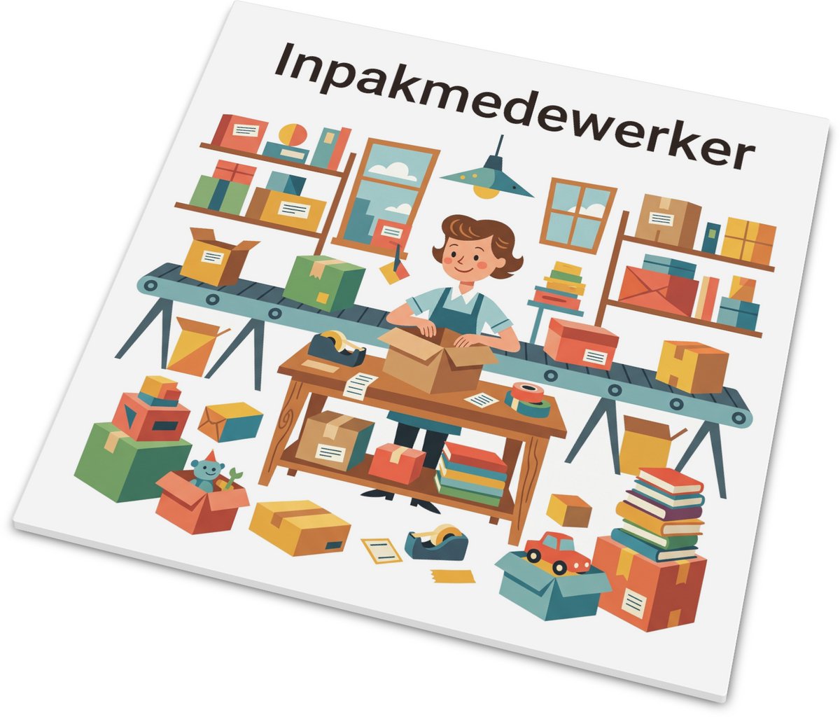 Tegeltje met tekst Inpakmedewerker Cadeau voor Webshop en Magazijn Beroep Decoratie Wandte