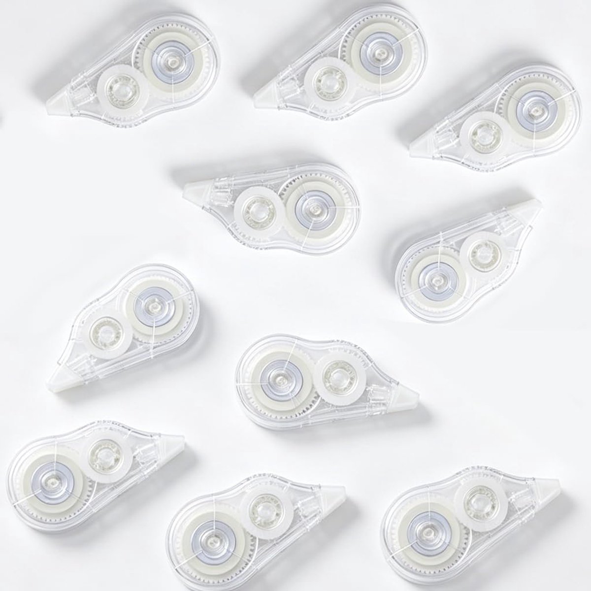 Thijox - 10 Stuks Correctieroller Mini-Correctie Muisset - Transparant Design met Geïmporteerde Kern - 4 m x 5 mm - Inkinkiller voor School en Kantoor