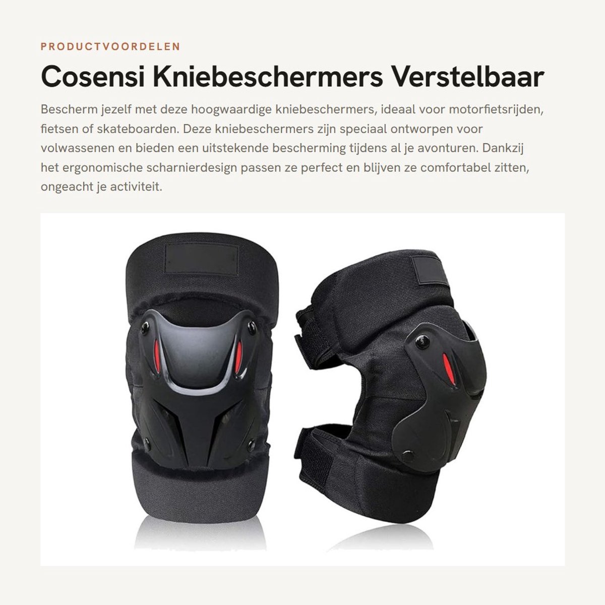 Inovra- Kniebeschermers Volwassenen - Verstelbaar Ergonomisch Scharnierdesign - Schokbestendig - Ademend EVA - Beschermende Uitrusting - Multifunctioneel voor Buitensporten - Beschermkneepads