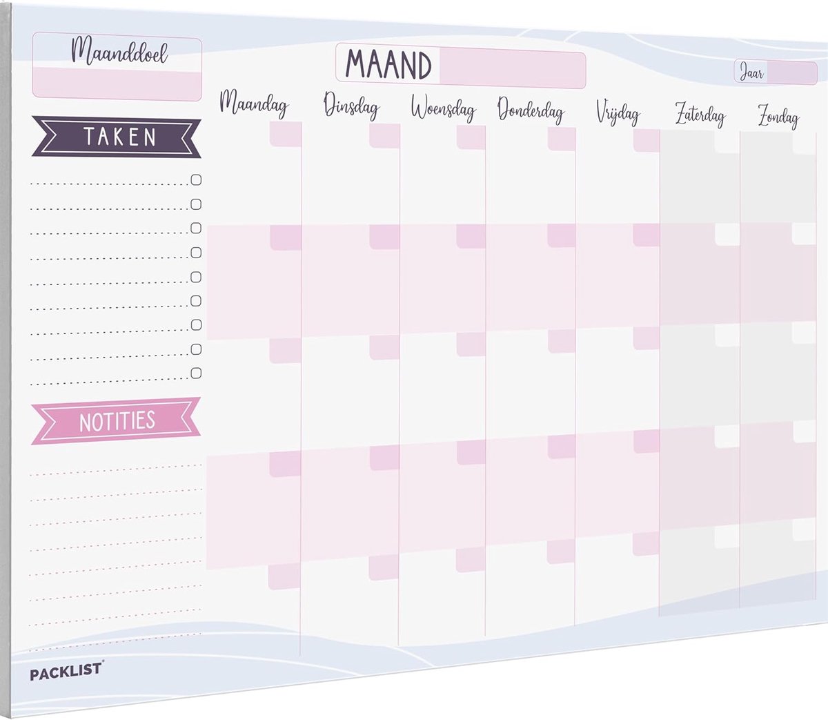 SnelShoppen - Maandelijkse Planner A4 Ongedateerd - Maandplanner Blok met 25 Pagina's - Bureau Organizer voor Effectieve Planning en Overzicht - Ideaa