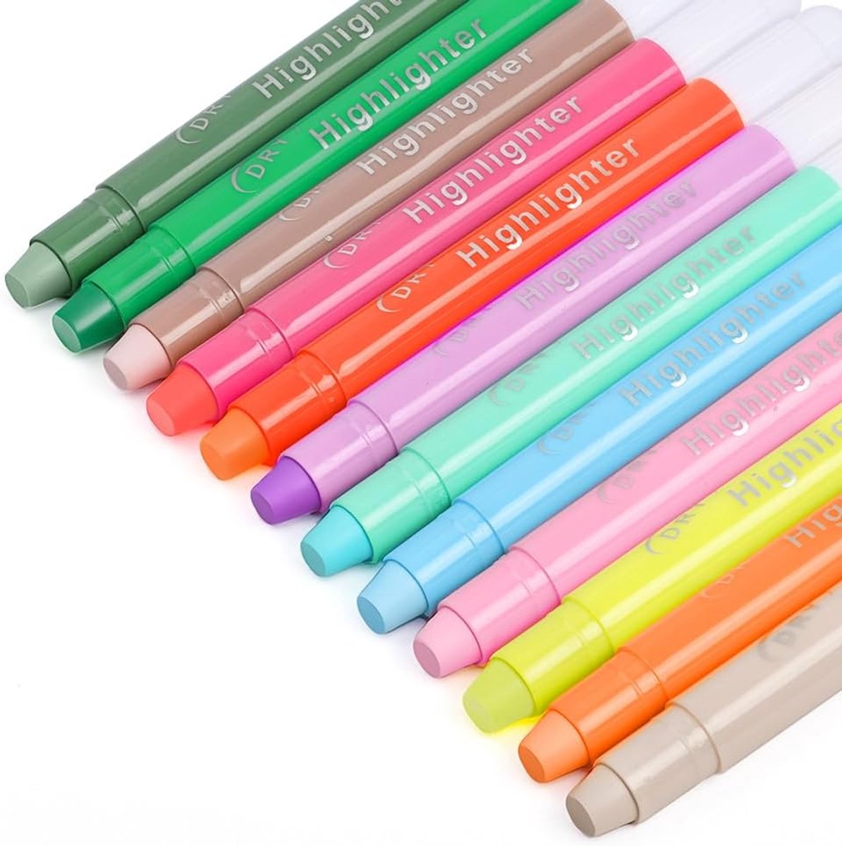 Thijox - OFFCUP Bijbel Markeerstift Set van 12 Fluorescerende Gel Highlighters, Droogloopend, Perfect voor Kleurcodering en Markeren van Boeken en Not