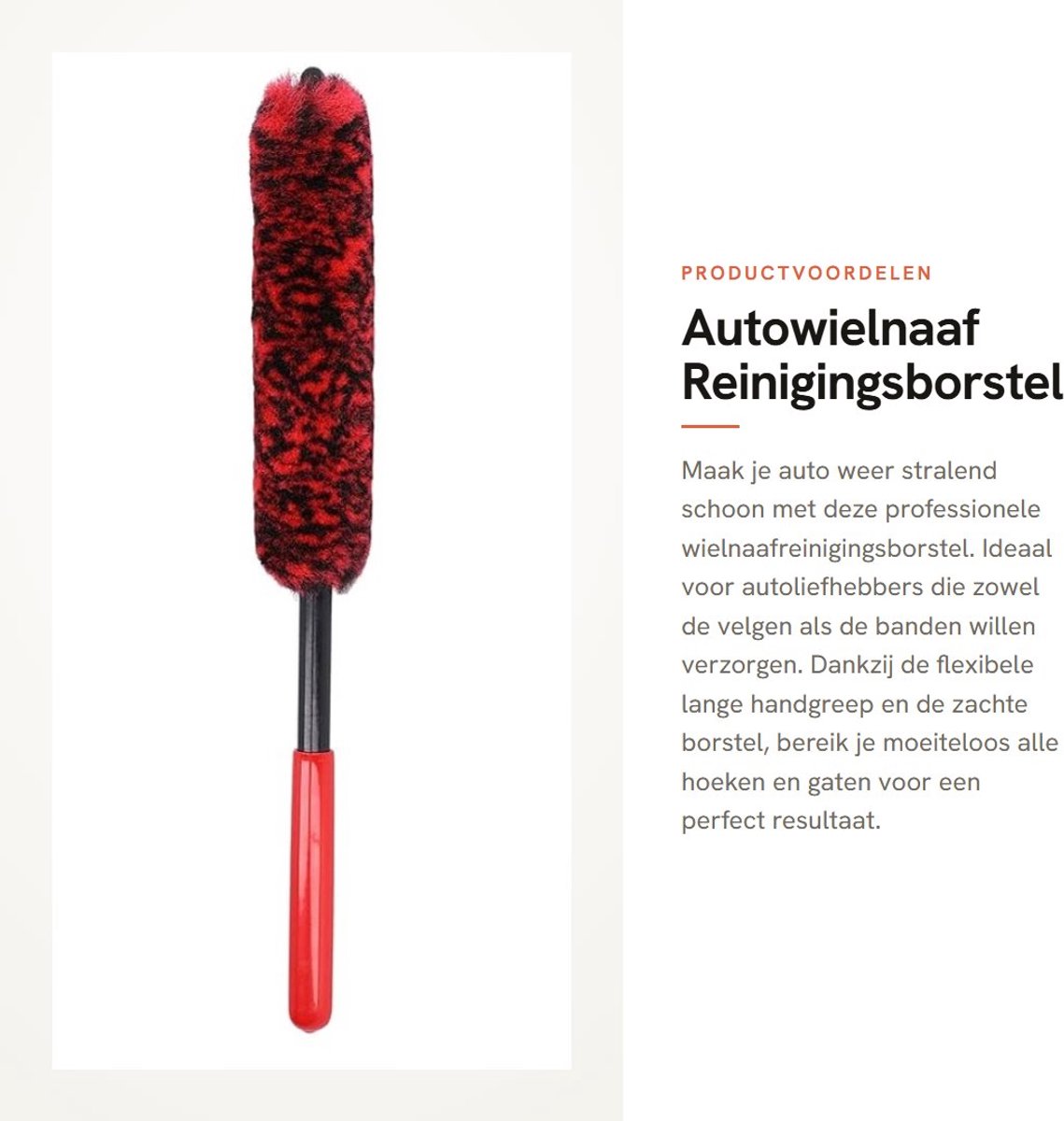 Inovra- Reinigingsborstel Professionele Resultaten - Wielnaafborstel - Flexibele Lange Handgreep - Duurzaam PP/Microvezel - Uitstekende Reiniging - Onmisbaar Accessoire - Velgenreiniger