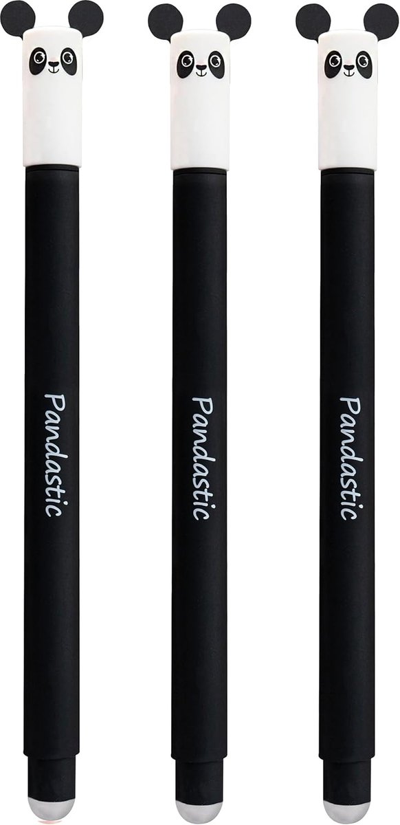 Thijox - Uitwisbare Inktroller Panda, 3 Erase it Gelpennen Blauw 0,7 mm, Ideaal voor School, Kantoor en Creatief Gebruik