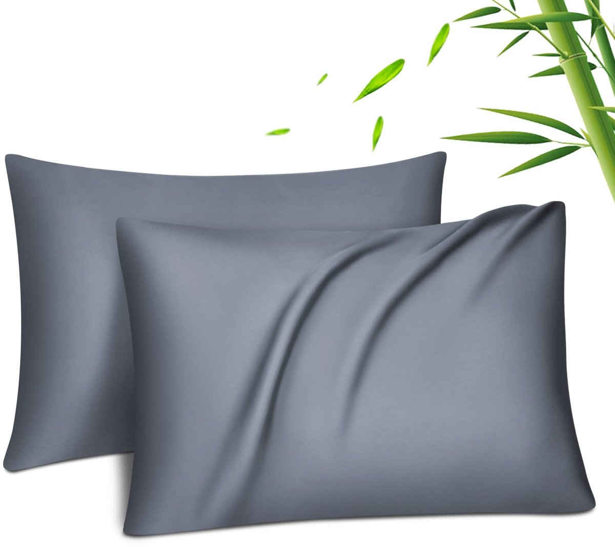 Dailygoods- Kussensloop set van 2 - Bamboevezels - Zijdezacht - Ademend - Verstevigd met verborgen ritssluiting - 40x60 cm - Kussenhoes