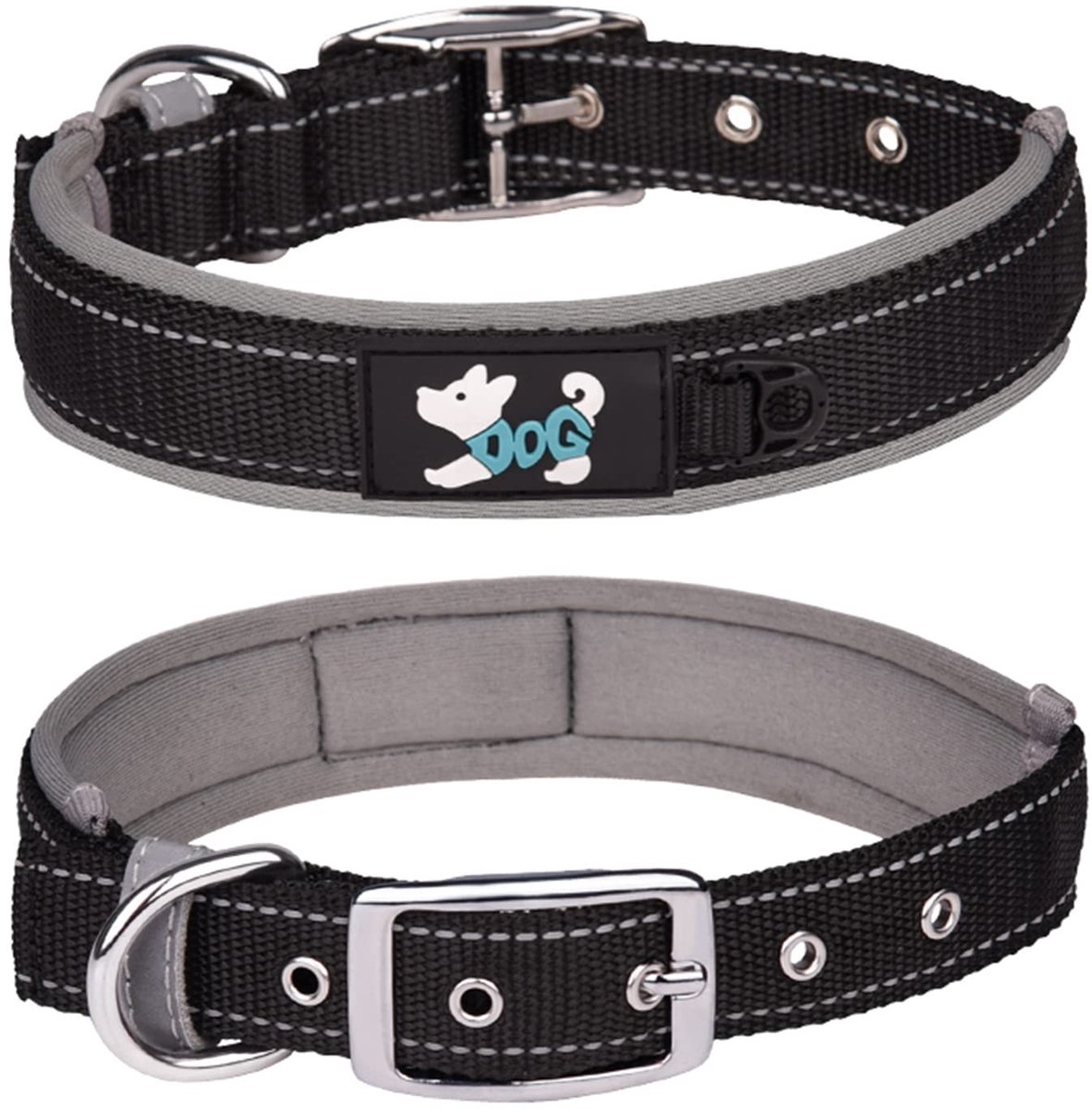 Inovra- Hondenhalsband Verstelbaar - Zachte Neopreen - Reflecterende Huisdierhalsband - Nylon - Geschikt voor Grote Honden - Maten: L/XL - Halsband