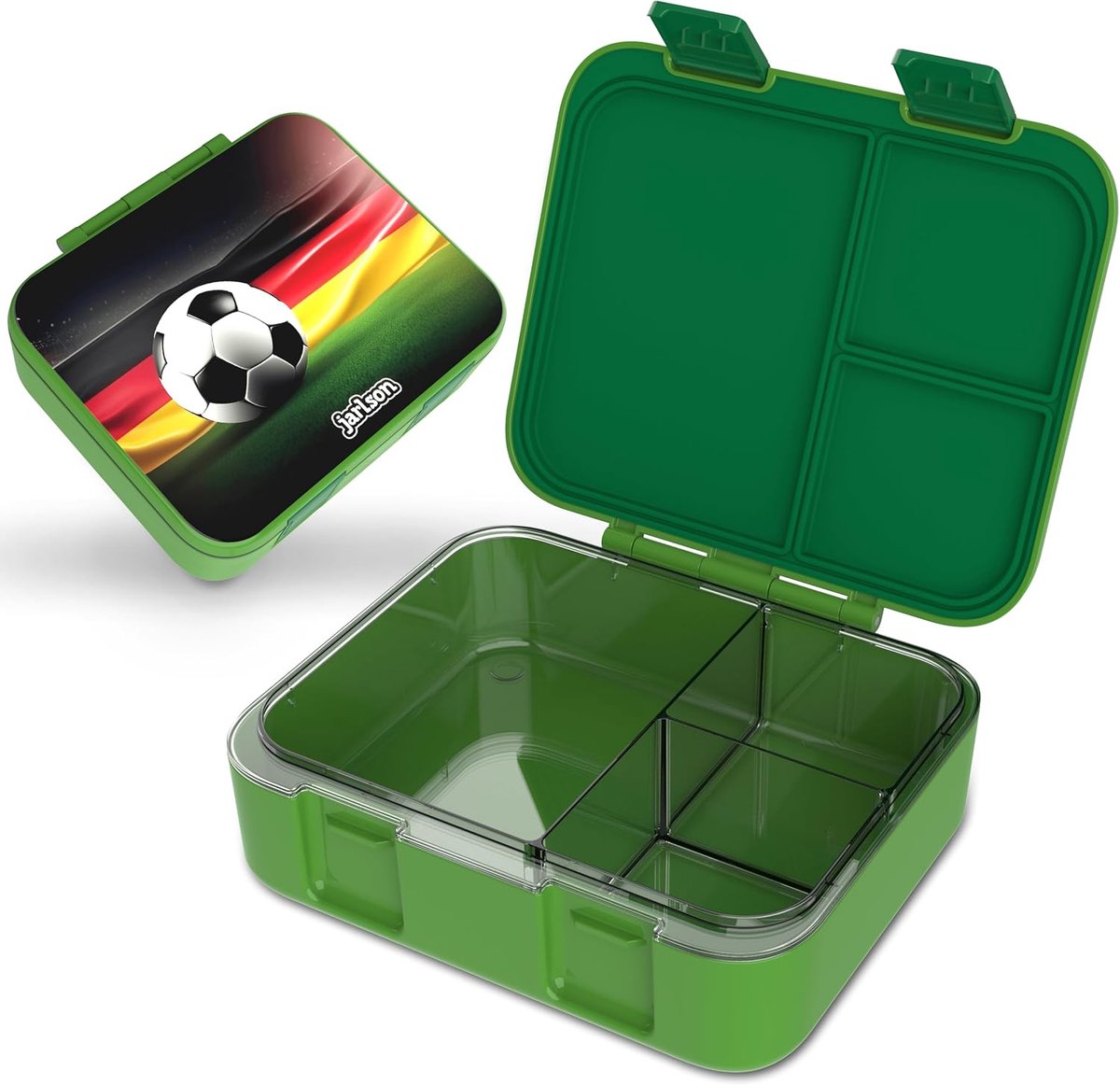 Thijox - Militaire Groene Broodtrommel voor Kinderen, BPA-vrij, Lekvrij, Bento Box met Vakken, 1000 ml Snackbox voor School en Kleuterschool, Lichtgew