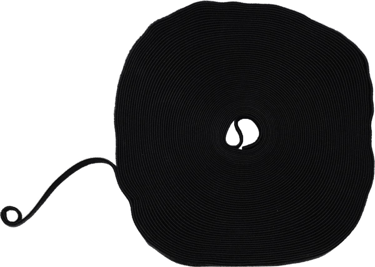 DULA Velcro Kabelbinders - 25 meter x 10mm - Klittenband kabelbinder - Zwarte Kabel Organiser - Kabel management - 1 rol