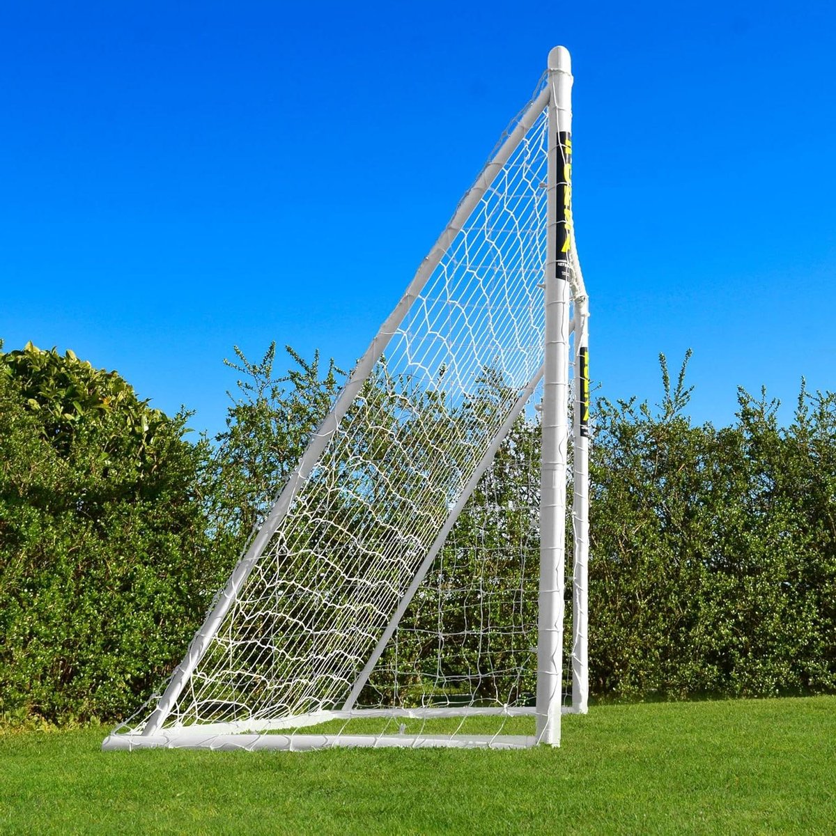 Voetbaldoel met blad - Trainingsdoel - Voetbal oefenen - Vergrendelingssysteem - 3m x 2m - Wit