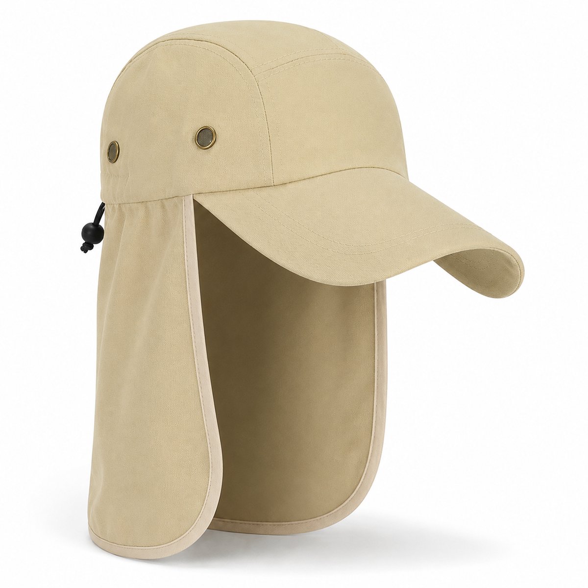 VHV - Zonnehoed - Safari Hoed met Nekflap UPF 50+ - Kaki - Voor Outdoor