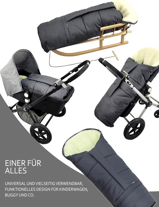Voetenzak Kinderwagen - Buggy Slee - Warm Blijven - Aanpasbare Lengte - 90-110 cm - Beige — afbeelding 3