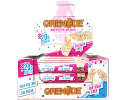 Grenade Grenade High Protein, Low sugar - Protein bar - Birthday Cake - 21g eiwit - 12 x 60g - Eiwitreep - Diverse smaken