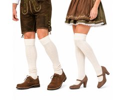 Knaak Oktoberfest Kniekousen - Gebroken Wit - Maat 41-46 - Tiroler Sokken - Bierfeest Kousen - Oktoberfest Accessoire