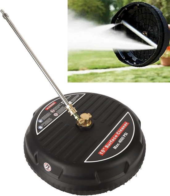Dailygoods - 15 Inch Hogedrukreiniger Oppervlaktereiniger, 4000 Psi Universele Oppervlaktereiniger Opzetstuk Hogedrukreiniger Accessoires met Drijfstang 1/4 Inch Snelkoppeling van Dailygoods — afbeelding 4