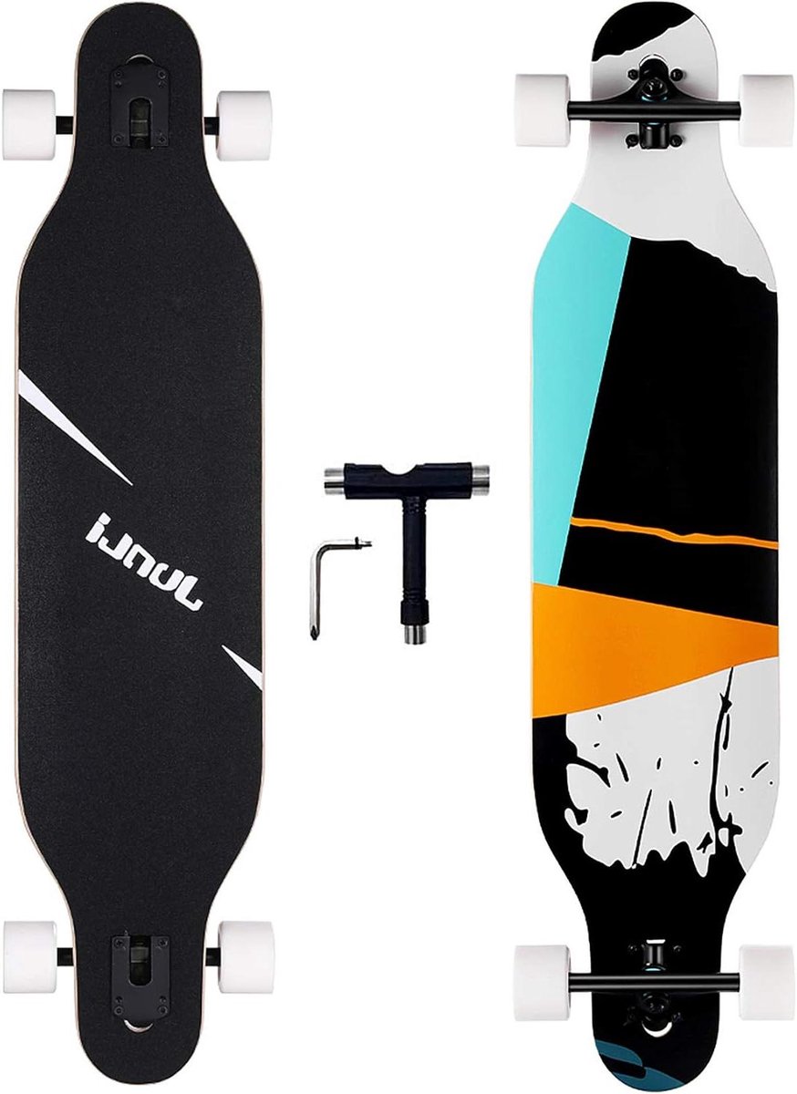 Freeride Skateboard Longboard Cruiser Stad Cruisen 8-laags Esdoorn Dek 41 Inch Raster