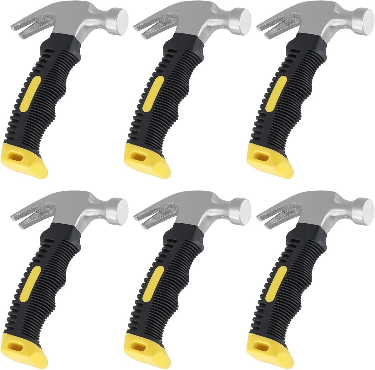 6 Pcs 8 oz Mini Hamer, Carbon Staal Mini Hamer, Kleine Hamer voor Klusprojecten, Handgereedschap voor Thuis en Kantoor, Geel