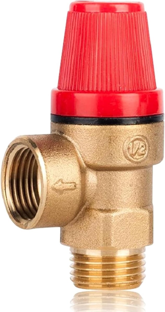 Veiligheidsventiel voor Hangende Kachel - G1/2'' Messing, DN15, 6 Bar, Drukregelaar, Verwarming, Thermisch Beveiligingsventiel