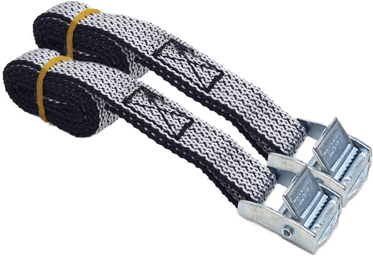BCF-Products - Spanbanden - 80 cm - 2 stuks - Grijszwart - Spanbandjes - Spanband Fiets - Fietsriempjes - Bindriemen