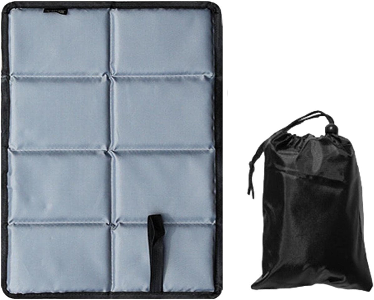 Opvouwbaar, isolerend zitkussen voor buiten – set van 2 – zitkussen voor kinderen – waterdichte speelmat – wandelaccessoire – grijs