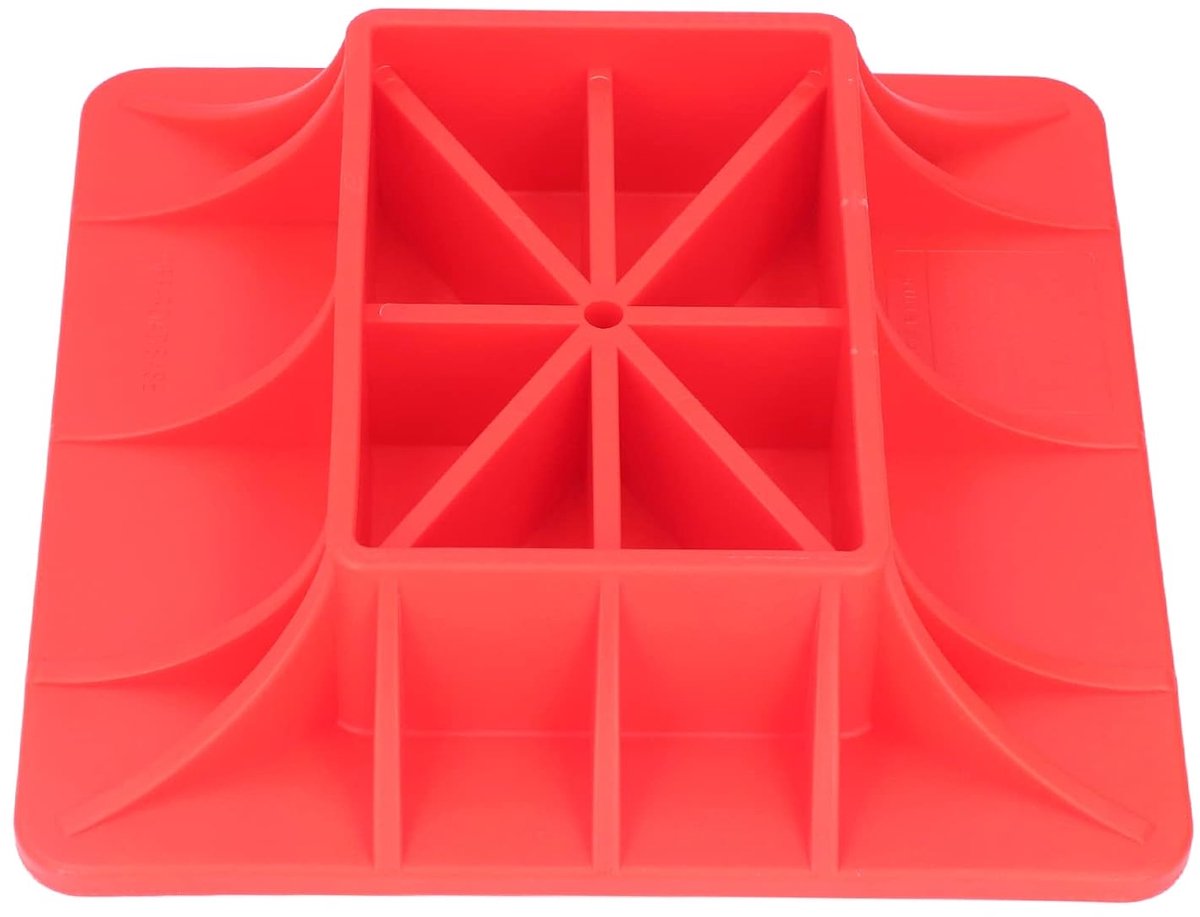 Krik Basis - Steunplaat Hefkrik - Off-road Redding - Nylon Constructie - 30 x 29 x 7 cm - Rood