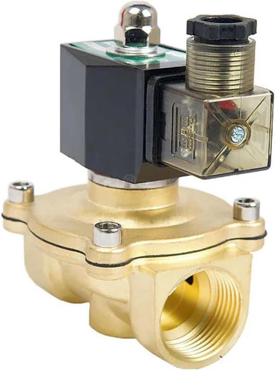 Messing Magneetklep - Elektrisch Gestuurd - Waterstroom Regelen - Normaal Gesloten - 1-1/2 Inch - Messing