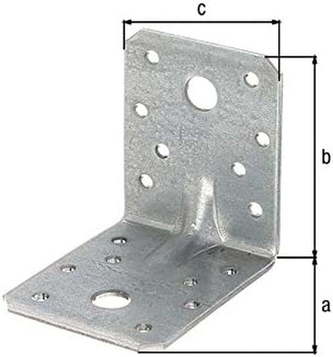 Hoekverbinder - Versterkingshoek - Meubelbouw - Versterkte Constructie - 70x70x55mm - Zilverkleurig