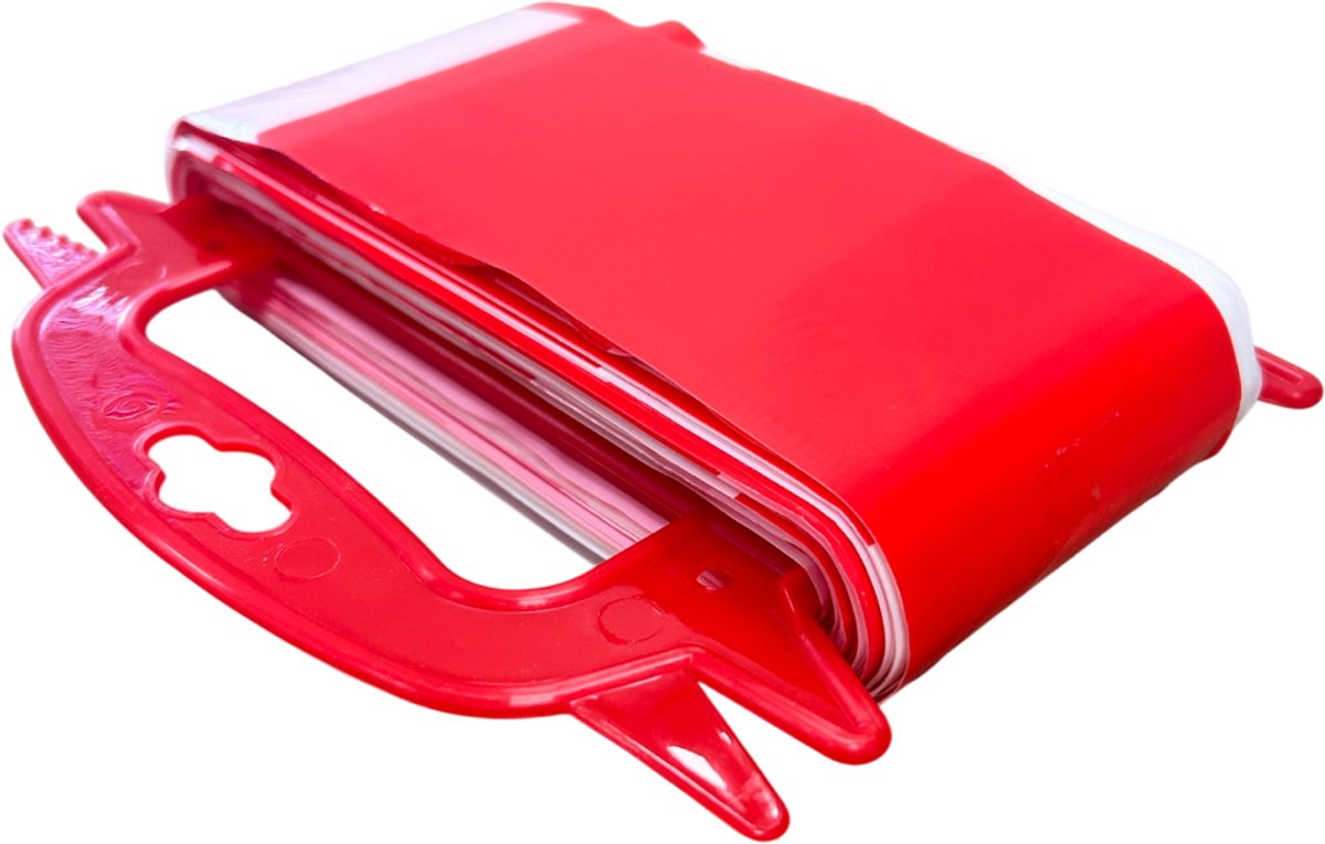 Afzetlint Rood-Wit 50 meter - Op handhaspel