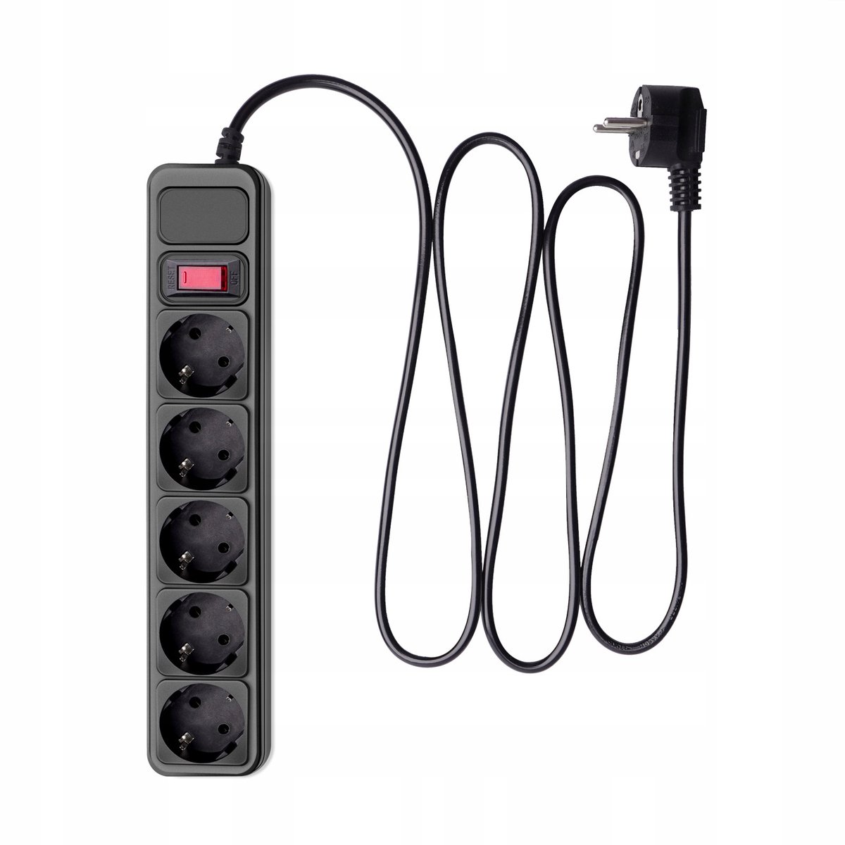 Akyga AK-SP-06B - Overspanningsbeveiliging Stekkerdoos - 5 Uitgangen - 3m Kabel