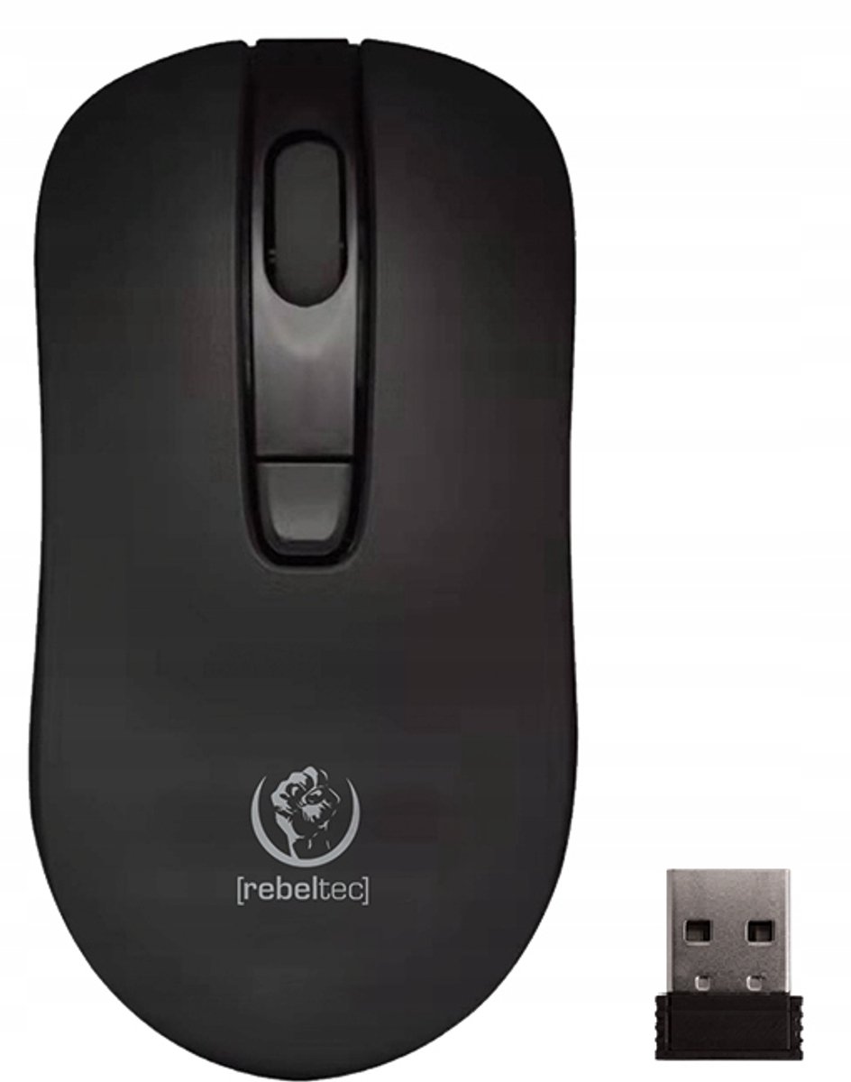 Rebeltec STAR Serie - Draadloze Optische Muis - 800-1600 DPI - 4 Knoppen - Zwart