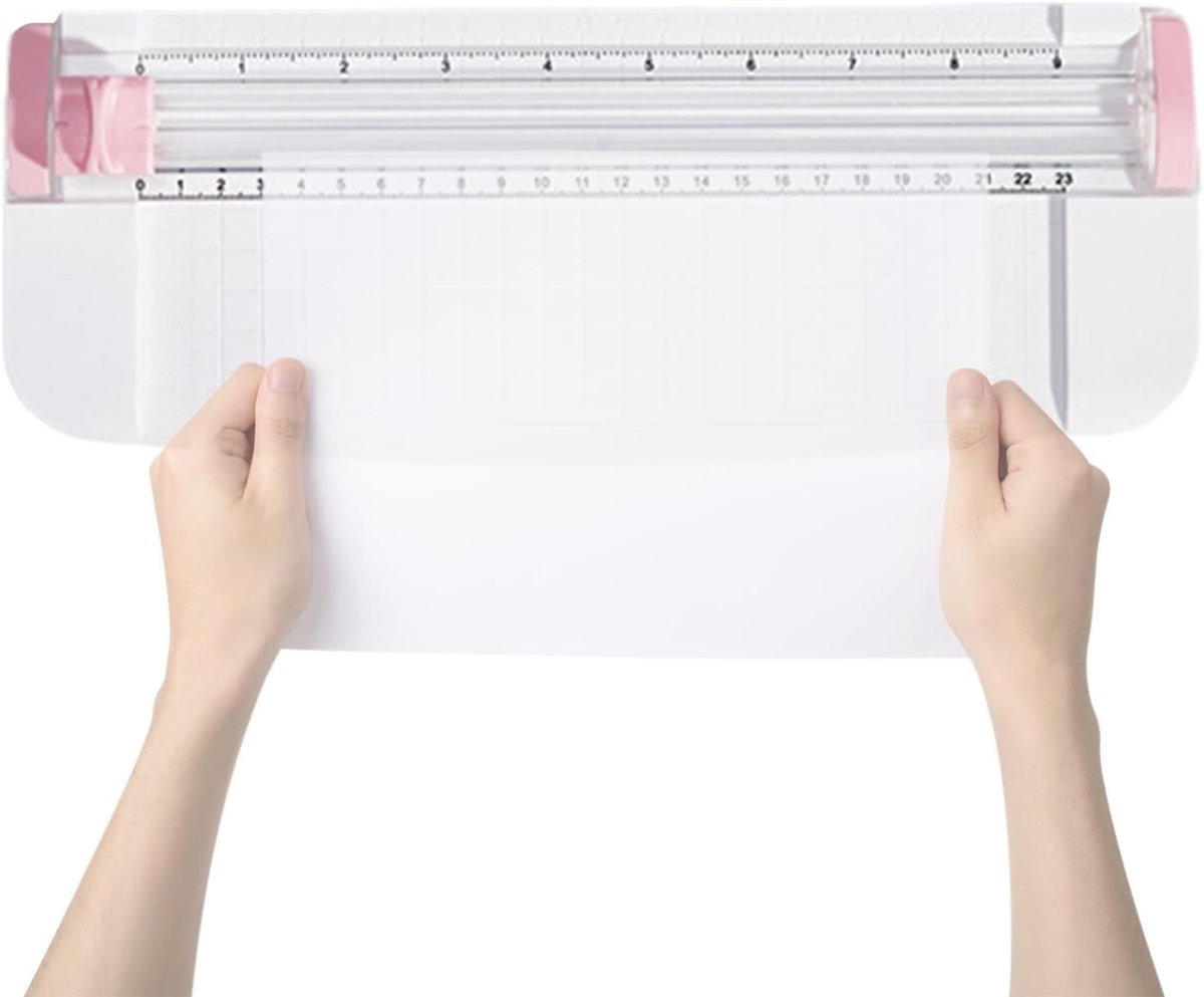 Papiersnijder Compact - Papier Snijmachine - Hobby Projecten - Bidirectioneel Snijden - A4 A5 Formaat - Roze