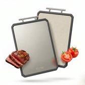 Flow Goods Titanium Snijplank - 100% Titanium - Dubbelzijdig - Snijplanken - PFAS Vrij - Antislip - 37.5 x 27.5 cm