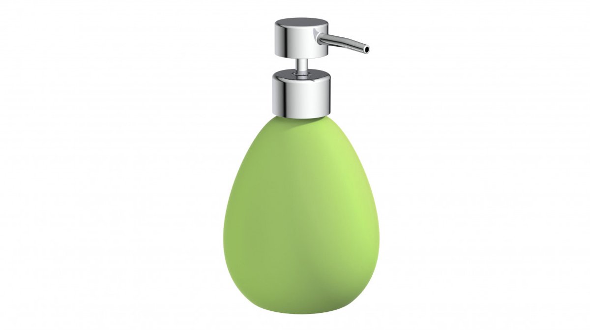 EISL Zeepdispenser Keramiek Mat Appelgroen 160 mm – Navulbare Zeeppomp voor Badkamer en Toilet