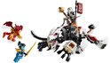 LEGO Ninjago speelgoed draak met Zilvar, Grimtak, Nya en een draakje.